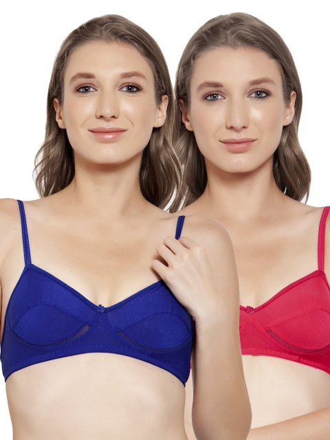 

Innocence Fuchsia & Blue Solid Non-Wired Non Padded Everyday Bra 12782116-1-12782124-1
