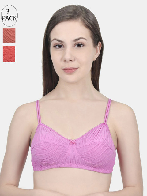 

Innocence Pack Of 3 Solid Non Padded Minimizer Bra 12373984-1-12370216-1-12370276-1, Purple