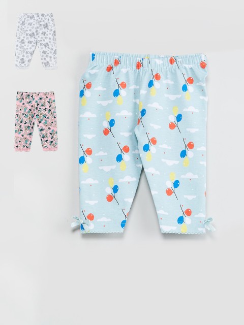 

max Girls Pack Of 3 Printed Leggings, Blue