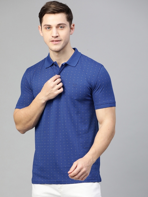 

Allen Solly Men Blue Printed Polo Collar T-shirt