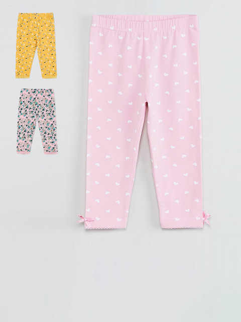 

max Girls Pack Of 3 Printed Ankle-Length Leggings, Pink