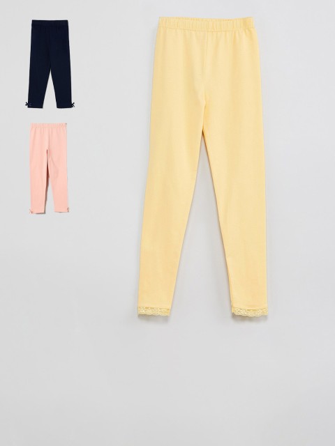 

max Girls Pack of 3 Leggings, Yellow