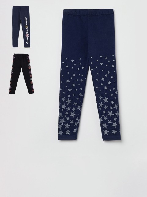 

max Girls Pack of 3 Leggings, Navy blue