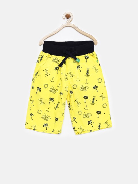 

Gini & Jony Palm Tree Boys Yellow Printed Shorts
