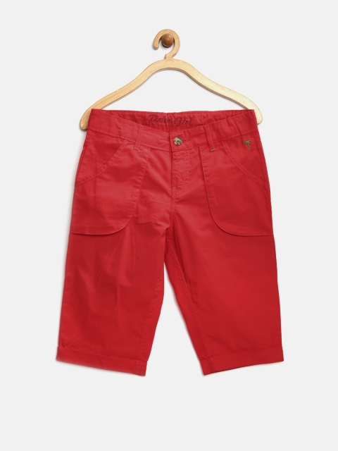 

Palm Tree by Gini & Jony Girls Red 3/4th Shorts