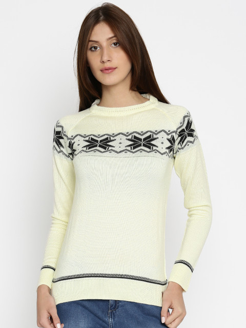 

Harvard Cream-Coloured Patterned Sweater