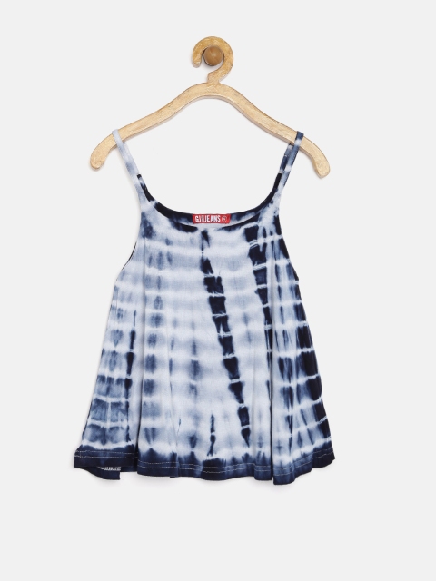 

GJ Unltd Jeans by Gini & Jony Girls Blue Dyed Spaghetti Top