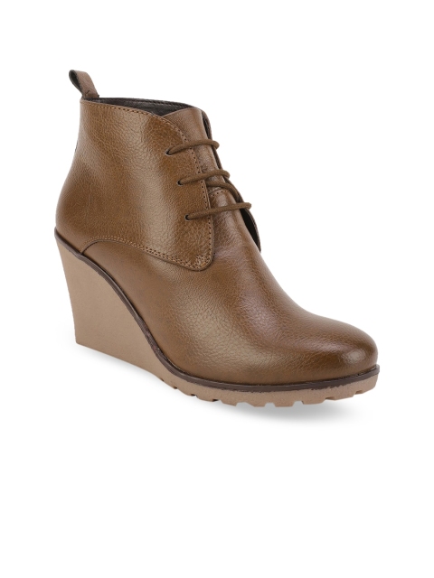 

Bruno Manetti Women Brown Solid Heeled Boots