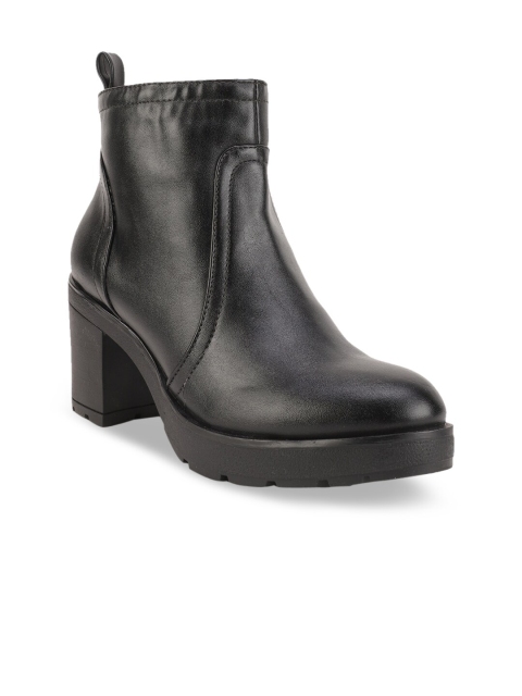 

Bruno Manetti Women Black Solid Heeled Boots