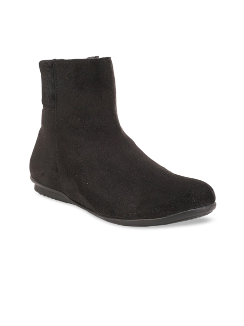 

Bruno Manetti Women Black Suede Flat Boots