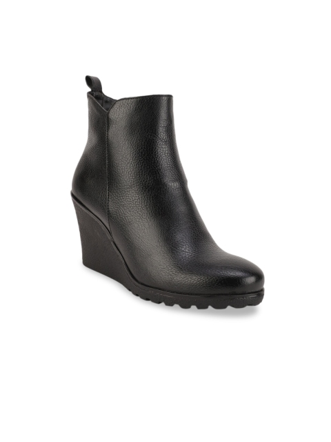 

Bruno Manetti Women Black Solid Heeled Boots