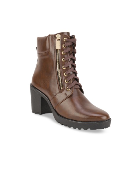

Bruno Manetti Women Brown Solid Heeled Boots