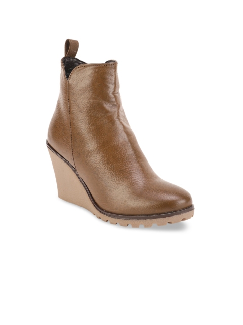 

Bruno Manetti Women Brown Solid Heeled Boots