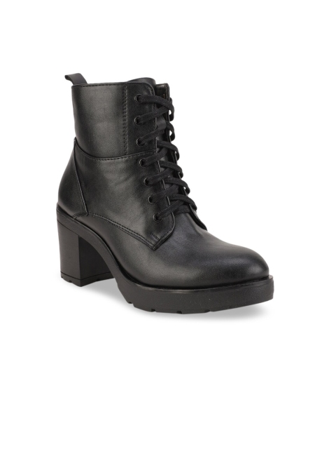 

Bruno Manetti Women Black Solid Heeled Boots