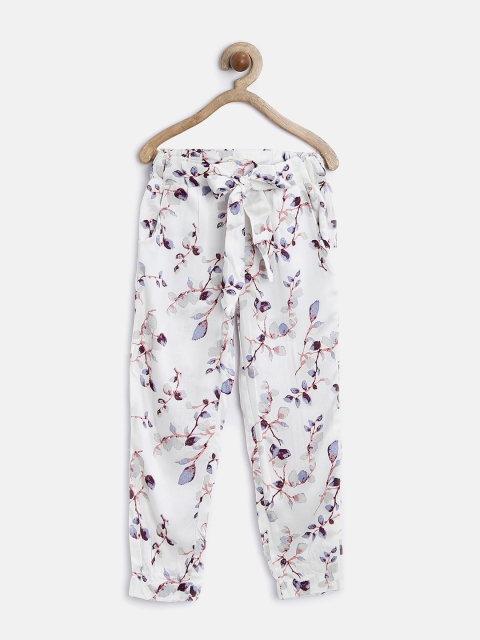 

Gini & Jony Girls White Printed Trousers