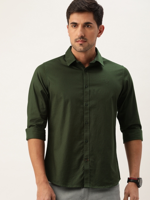 

Being Human Men Olive Green Slim Fit Solid Casual Shirt