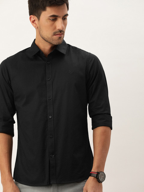

Being Human Men Black Slim Fit Solid Casual Shirt