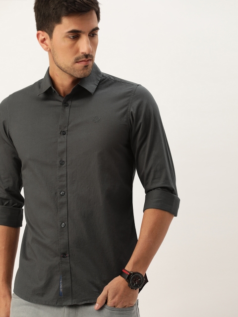 

Being Human Men Grey Slim Fit Solid Casual Shirt