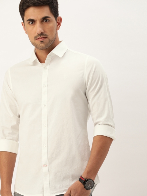 

Being Human Men White Slim Fit Solid Casual Shirt