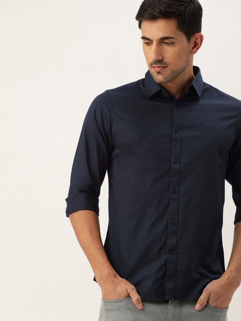 

Being Human Men Navy Blue Slim Fit Solid Casual Shirt