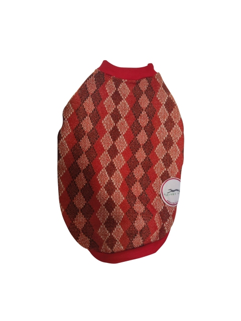 

PETS EMPIRE Red & Orange Woven Design Dog Sweater