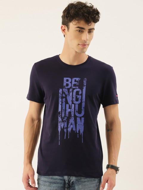 

Being Human Men Navy Blue Printed Round Neck T-shirt
