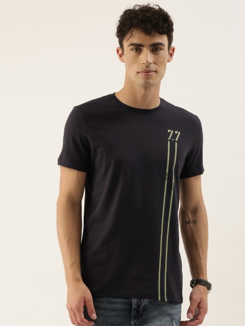 

Being Human Men Charcoal Grey Printed Round Neck T-shirt