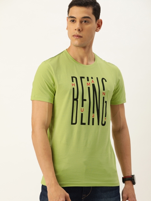 

Being Human Men Lime Green Printed Round Neck T-shirt