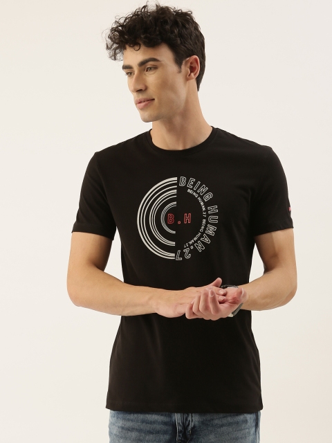 

Being Human Men Black Printed Round Neck T-shirt