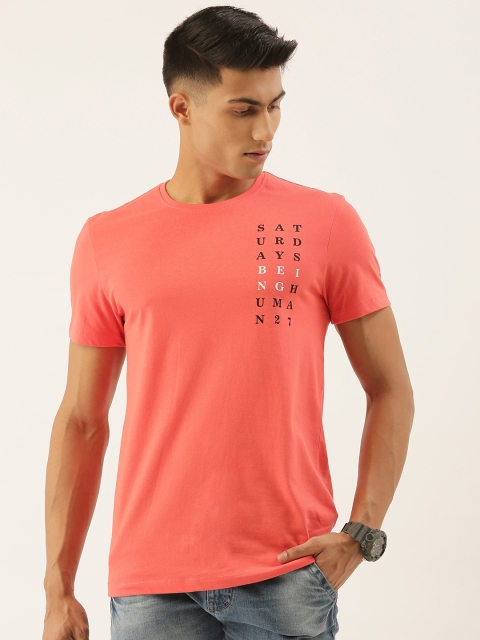 

Being Human Men Pink Printed Round Neck T-shirt