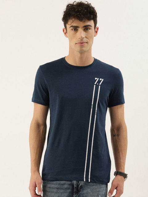 

Being Human Men Blue Printed Round Neck T-shirt