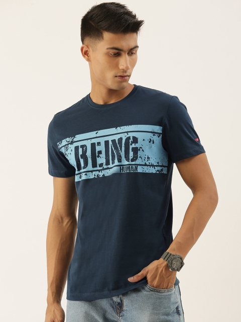 

Being Human Men Navy Blue Printed Round Neck T-shirt