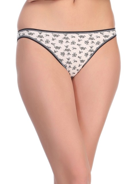 

Clovia Women Cream-Coloured Printed Bikini Briefs PN0308P13