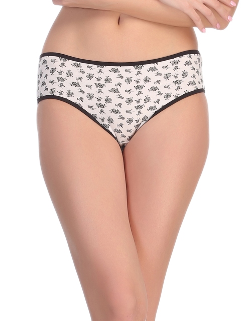 

Clovia Women Off-White Floral Print Hipster Briefs PN0439P