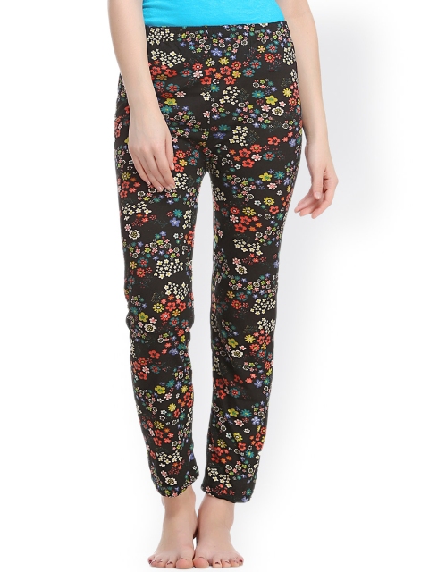 

Clovia Black Floral Print Pyjamas LB0023P13