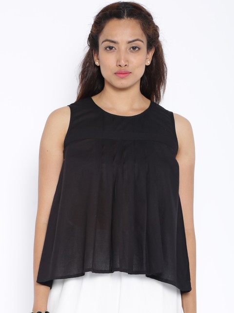 

Desi Weavess Black Flared Top