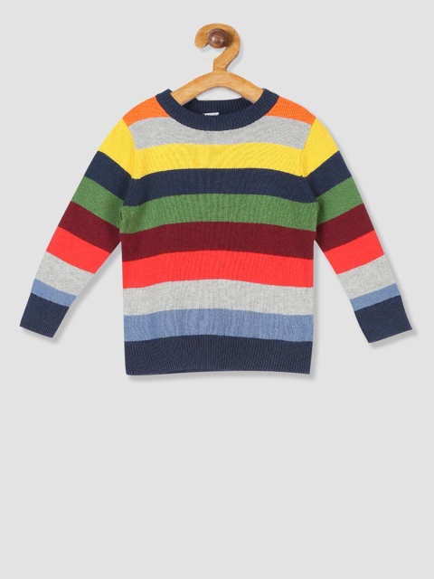 

GAP Toddler Boy Multi-Colour Crew Neck Crazy Stripe Sweater