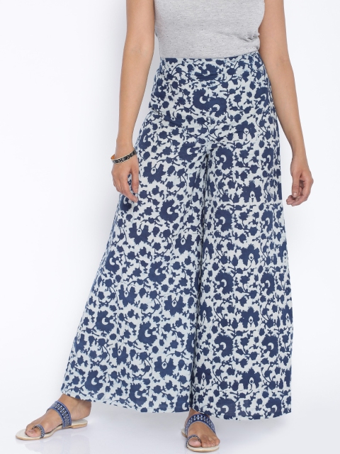

Desi Weavess Blue Printed Palazzo Trousers