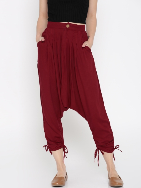 

Desi Weavess Women Maroon Jodhpuri Trousers