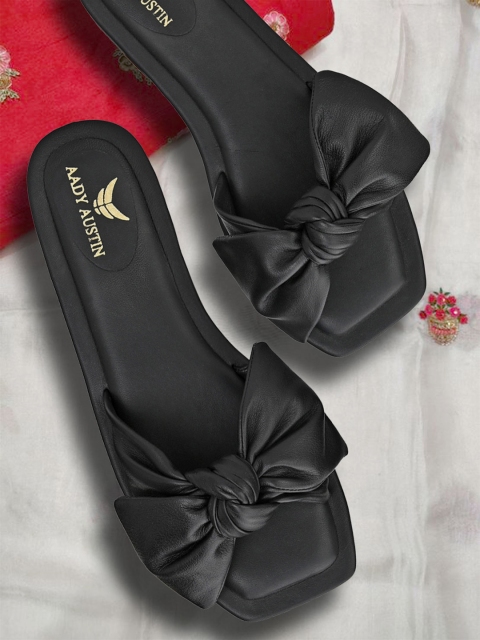 

AADY AUSTIN Women Black Colourblocked Open Toe Flats