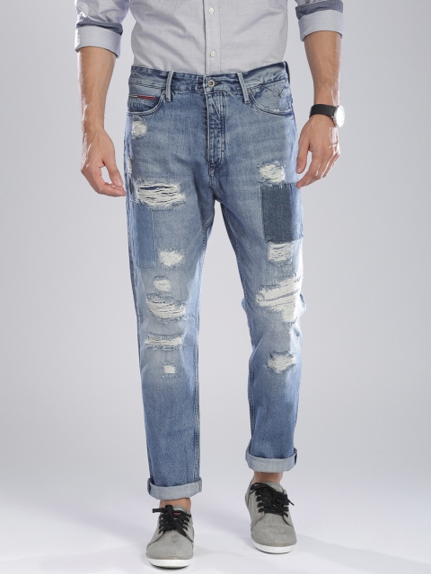 

Tommy Hilfiger Blue Distressed Tapered Fit Jeans