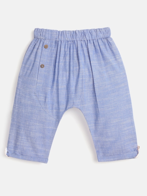 

YK Boys Infant Blue Regular Fit Self Design Pure Cotton Trousers