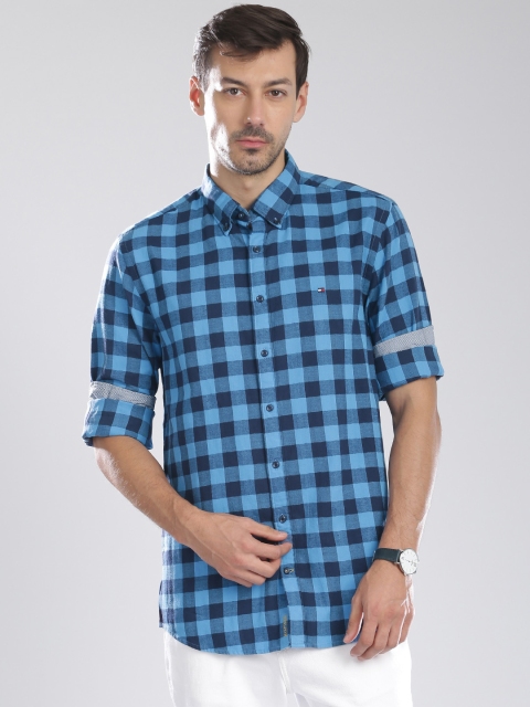 

Tommy Hilfiger Blue Checked Casual Shirt