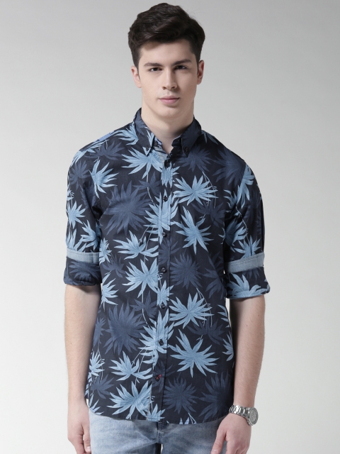 

Tommy Hilfiger Blue Printed Slim Casual Shirt