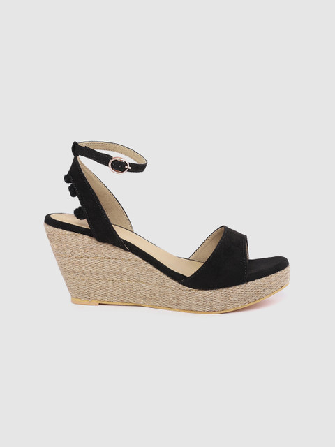 

Mast & Harbour Women Black Solid Wedges