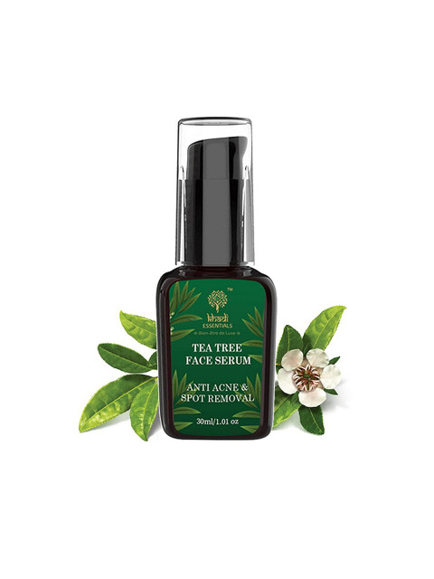 

Khadi Essentials Tea Tree Face Serum for Anti-Acne Blemishes & Spots with Aloe Vera Neem, Green