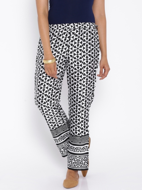

Indian Ink Black & White Printed Trousers