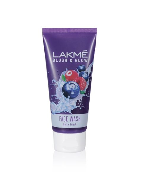 

Lakme Blush & Glow Berry Gel Face Wash With 100% Real Berry Extract, 100g, Purple