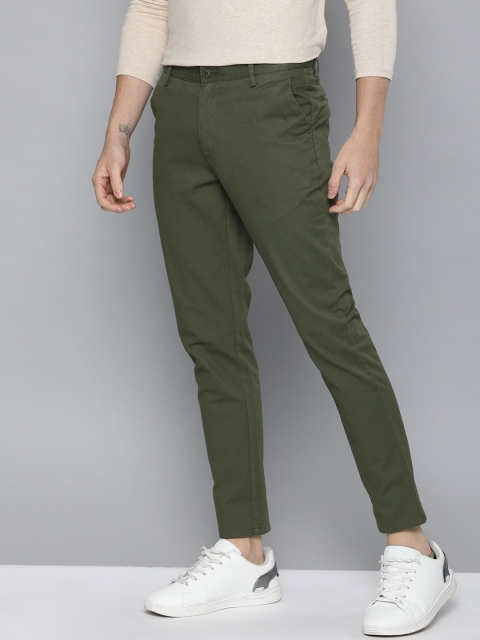

Mast & Harbour Men Olive Green Regular Fit Solid Chinos