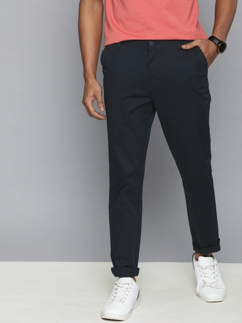 

Mast & Harbour Men Navy Blue Slim Fit Solid Chinos